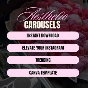 100 Aesthetic Pink Instagram Carousel Templates | Editable Canva PLR MRR